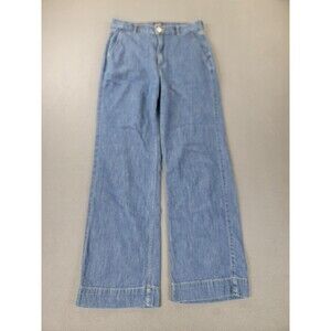J.Crew Jeans Womens 26 Blue Medium Wash Wide Leg Denim Zip Fly Five Pocket BL905